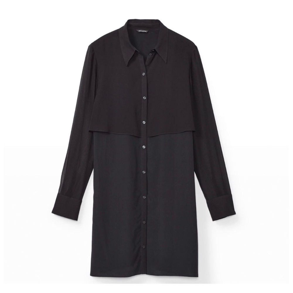 Club Monaco Black Silk Shirt Dress Size 6